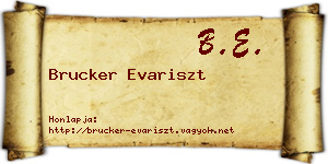 Brucker Evariszt névjegykártya
